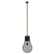 GloboStar® URBAN 01522 Vintage Κρεμαστό Φωτιστικό Πλέγμα Μονόφωτο 1 x E27 IP20 Μαύρο Μέταλλο με Μπεζ Σχοινί - Μ28 x Π28 x Υ40cm