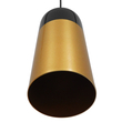 GloboStar® PALAZZO 01523 Μοντέρνο Κρεμαστό Φωτιστικό Καμπάνα Μονόφωτο 1 x E27 IP20 Μαύρο & Χρυσό Μέταλλο - Μ14 x Π14 x Υ34cm