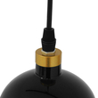 GloboStar® PALAZZO 01523 Μοντέρνο Κρεμαστό Φωτιστικό Καμπάνα Μονόφωτο 1 x E27 IP20 Μαύρο & Χρυσό Μέταλλο - Μ14 x Π14 x Υ34cm