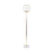 GloboStar® VERSAILLES 01541 Μοντέρνο Επιδαπέδιο Φωτιστικό Μονόφωτο 1 x E27 IP20 Χρυσό Αλουμίνιο, Λευκό Γυαλί με Γκρι Μάρμαρο - Μ25 x Π25 x Υ150cm