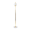 GloboStar® VERSAILLES 01541 Μοντέρνο Επιδαπέδιο Φωτιστικό Μονόφωτο 1 x E27 IP20 Χρυσό Αλουμίνιο, Λευκό Γυαλί με Γκρι Μάρμαρο - Μ25 x Π25 x Υ150cm
