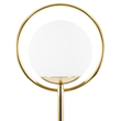 GloboStar® VERSAILLES 01541 Μοντέρνο Επιδαπέδιο Φωτιστικό Μονόφωτο 1 x E27 IP20 Χρυσό Αλουμίνιο, Λευκό Γυαλί με Γκρι Μάρμαρο - Μ25 x Π25 x Υ150cm