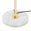 GloboStar® VERSAILLES 01541 Μοντέρνο Επιδαπέδιο Φωτιστικό Μονόφωτο 1 x E27 IP20 Χρυσό Αλουμίνιο, Λευκό Γυαλί με Γκρι Μάρμαρο - Μ25 x Π25 x Υ150cm