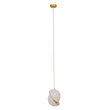 GloboStar® HUDSON 01554 Μοντέρνο Κρεμαστό Φωτιστικό Μπάλα Μονόφωτο 1 x E27 IP20 Λευκό Πλαστικό με Χρυσό Μέταλλο - Μ20 x Π20 x Υ25cm