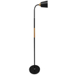 GloboStar® RIBBON 01585 Μοντέρνο Επιδαπέδιο Φωτιστικό Μονόφωτο 1 x E27 IP20 Μαύρο Μέταλλο με Μπεζ Ξύλο - Μ13 x Π13 x Υ164cm