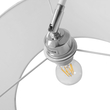 GloboStar® IMPERIAL 01588 Μοντέρνο Επιδαπέδιο Φωτιστικό Μονόφωτο 1 x E27 IP20 Λευκό Μέταλλο, Λευκό Ύφασμα με Γκρι Μάρμαρο - Μ34 x Π34 x Υ172cm