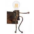 GloboStar® LITTLE MAN 01592 Μοντέρνο Επιτοίχιο Φωτιστικό Απλίκα Μονόφωτο 1 x E27 IP20 Χάλκινο Μέταλλο - Μ12 x Π19 x Υ17cm