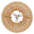 GloboStar® DE LA MER 01624 Boho Κρεμαστό Φωτιστικό Καμπάνα Τρίφωτο 3 x E27 IP20 Μπεζ Ξύλο - Μ45 x Π45 x Υ24cm