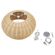 GloboStar® DE LA MER 01624 Boho Κρεμαστό Φωτιστικό Καμπάνα Τρίφωτο 3 x E27 IP20 Μπεζ Ξύλο - Μ45 x Π45 x Υ24cm