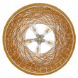GloboStar® FIJI INCASS 01628 Vintage Κρεμαστό Φωτιστικό Καμπάνα Πολύφωτο 5 x E27 IP20 Μπέζ Rattan - Μ60 x Π60 x Υ29cm