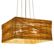 GloboStar® INCASS 01629 Vintage Κρεμαστό Φωτιστικό Ανάρτηση Πολύφωτο 5 x E27 IP20 Μπεζ Rattan - Μ40 x Π40 x Υ22.5cm