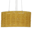 GloboStar® INCASS 01630 Vintage Κρεμαστό Φωτιστικό Καπέλο Τρίφωτο 3 x E27 IP20 Μπεζ Rattan - Μ40 x Π40 x Υ22cm