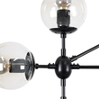 GloboStar® SENTINEL 01636 Μοντέρνο Φωτιστικό Οροφής Πλέγμα Πολύφωτο 10 x E27 IP20 Μαύρο Μέταλλο με μελί Γυαλί - Μ105 x Π80 x Υ90cm
