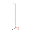 Μοντέρνο Minimal Επιδαπέδιο Μαύρο Φωτιστικό 150cm LED 24 Watt με Ασύρματο Χειριστήριο RF & Dimmer RGB Πολύχρωμο GloboStar ALIEN Design GLOBO-150-8