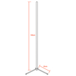 Μοντέρνο Minimal Επιδαπέδιο Μαύρο Φωτιστικό 150cm LED 30 Watt με Ασύρματο Χειριστήριο 2.4G RF & Dimmer RGBW+WW Πολύχρωμο - Ψυχρό - Ημέρας - Θερμό GloboStar ALIEN Design GLOBO-150-9