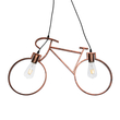 GloboStar® BIKE 00868 Vintage Κρεμαστό Φωτιστικό Φιγούρα Δίφωτο 2 x E27 IP20 Χάλκινο Μέταλλο - Μ67 x Π3.5 x Υ41cm