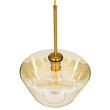 GloboStar® AMARIS 00870 Μοντέρνο Κρεμαστό Φωτιστικό Ανάρτηση Μονόφωτο 1 x E27 IP20 Μελί Γυαλί με Χρυσό Μέταλλο - Μ30 x Π30 x Y22cm