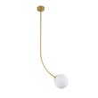 GloboStar® DRIZZLE 00922 Μοντέρνο Φωτιστικό Οροφής Μπάλα Μονόφωτο 1 x E27 IP20 Χρυσό Μέταλλο με Λευκό Γυαλί - Μ15 x Π15 x Υ70cm
