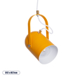 GloboStar® HAZEL 00926 Μοντέρνο Κρεμαστό Φωτιστικό Ανάρτηση Μονόφωτο 1 x E27 IP20 Πορτοκαλί, Λευκό & Χρυσό Μέταλλο - Μ12 x Π12 x Υ27cm