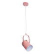 GloboStar® HAZEL 00929 Μοντέρνο Κρεμαστό Φωτιστικό Ανάρτηση Μονόφωτο 1 x E27 IP20 Ροζ, Άσπρο & Χρυσό Μέταλλο - Μ12 x Π12 x Υ27cm