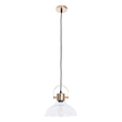 GloboStar® JAVER 00933 Vintage Κρεμαστό Φωτιστικό Καμπάνα Μονόφωτο 1 x E27 IP20 Διάφανο Γυαλί με Χάλκινο Μέταλλο - Μ24.5 x Π24.5 x Υ25cm