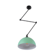 GloboStar® LOTUS 00936 Μοντέρνο Φωτιστικό Οροφής Καμπάνα Μονόφωτο 1 x E27 IP20 Τιρκουάζ, Μαύρο & Λευκό Μέταλλο - Μ30 x Π30 x Υ21cm