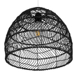 GloboStar® MALIBU 00969 Boho Κρεμαστό Φωτιστικό Πλέγμα Μονόφωτο 1 x E27 IP20 Μαύρο Ξύλο - Μ40 x Π40 x Υ35cm