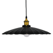 GloboStar® MARGI 00982 Vintage Κρεμαστό Φωτιστικό Καμπάνα Μονόφωτο 1 x E27 IP20 Μαύρο & Χρυσό Μέταλλο - Μ40 x Π40 x Y15cm