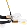 GloboStar® SAILOR 01445 Μοντέρνο Φωτιστικό Οροφής Πλέγμα Πολύφωτο 7 x E27 IP20 Μαύρο, Χρυσό & Χάλκινο Μέταλλο - Μ55 x Π55 x Υ55cm