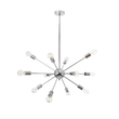 GloboStar® MILANO 01487 Μοντέρνο Φωτιστικό Οροφής Πλέγμα Πολύφωτο 12 x E27 IP20 Ασημί Μέταλλο - Μ80 x Π80 x Υ80cm
