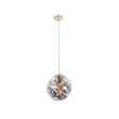 GloboStar® HARPER 01511 Μοντέρνο Κρεμαστό Φωτιστικό Μπάλα Μονόφωτο 1 x E27 IP20 Διάφανο Γυαλί με Χάλκινο Μέταλλο - Μ25 x Π25 x Υ30cm