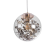 GloboStar® HARPER 01511 Μοντέρνο Κρεμαστό Φωτιστικό Μπάλα Μονόφωτο 1 x E27 IP20 Διάφανο Γυαλί με Χάλκινο Μέταλλο - Μ25 x Π25 x Υ30cm