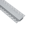 GloboStar® PLASTERBOARD-PROFILE 70820-3M Προφίλ Αλουμινίου - Βάση & Ψύκτρα Ταινίας LED με Μαύρο Φιμέ Κάλυμμα - Χωνευτή Χρήση σε Γυψοσανίδα - Trimless - Πατητό Κάλυμμα - Ασημί - 3 Μέτρα - Πακέτο 5 Τεμαχίων - Μ300 x Π6.7 x Υ1.4cm