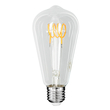 GloboStar® 99140 Λάμπα LED Soft T Spiral Filament E27 ST64 Αχλάδι 4W 300lm 360° AC 220-240V IP20 Φ6.4 x Υ14cm Θερμό Λευκό 2700K με Διάφανο Γυαλί Dimmable - 3 Χρόνια Εγγύηση