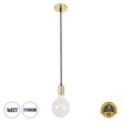 GloboStar® LUMI GOLD 99421 Μοντέρνο Κρεμαστό Φωτιστικό Ανάρτηση Μονόφωτο 1 x E27 IP20 Χρυσό Μέταλλο - Μ4 x Π4 x Υ110cm