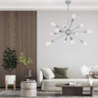 GloboStar® MILANO 01487 Μοντέρνο Φωτιστικό Οροφής Πλέγμα Πολύφωτο 12 x E27 IP20 Ασημί Μέταλλο - Μ80 x Π80 x Υ80cm