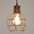GloboStar® CAGE 00866 Vintage Κρεμαστό Φωτιστικό Πλέγμα Μονόφωτο 1 x E27 IP20 Χάλκινο Μέταλλο - Μ15 x Π15 x Υ22cm