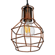 GloboStar® CAGE 00866 Vintage Κρεμαστό Φωτιστικό Πλέγμα Μονόφωτο 1 x E27 IP20 Χάλκινο Μέταλλο - Μ15 x Π15 x Υ22cm