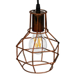 GloboStar® CAGE 00866 Vintage Κρεμαστό Φωτιστικό Πλέγμα Μονόφωτο 1 x E27 IP20 Χάλκινο Μέταλλο - Μ15 x Π15 x Υ22cm