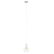GloboStar® CAGE 00867 Vintage Κρεμαστό Φωτιστικό Πλέγμα Μονόφωτο 1 x E27 IP20 Λευκό Μέταλλο - Μ15 x Π15 x Υ22cm