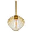 GloboStar® AMARIS 00869 Μοντέρνο Κρεμαστό Φωτιστικό Ανάρτηση Μονόφωτο 1 x E27 IP20 Μελί Γυαλί με Χρυσό Μέταλλο - Μ22 x Π22 x Y22cm