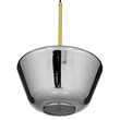 GloboStar® AMARIS 00873 Μοντέρνο Κρεμαστό Φωτιστικό Ανάρτηση Μονόφωτο 1 x E27 IP20 Διάφανο Γυαλί με Χρυσό Μέταλλο - Μ30 x Π30 x Y22cm