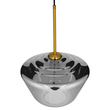 GloboStar® AMARIS 00873 Μοντέρνο Κρεμαστό Φωτιστικό Ανάρτηση Μονόφωτο 1 x E27 IP20 Διάφανο Γυαλί με Χρυσό Μέταλλο - Μ30 x Π30 x Y22cm