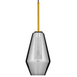 GloboStar® AMARIS 00874 Μοντέρνο Κρεμαστό Φωτιστικό Ανάρτηση Μονόφωτο 1 x E27 IP20 Χρυσό Μέταλλο με Διάφανο Γυαλί - Μ17 x Π17 x Υ30cm
