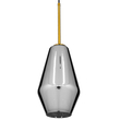 GloboStar® AMARIS 00874 Μοντέρνο Κρεμαστό Φωτιστικό Ανάρτηση Μονόφωτο 1 x E27 IP20 Χρυσό Μέταλλο με Διάφανο Γυαλί - Μ17 x Π17 x Υ30cm