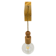 GloboStar® NOVO 00885 Vintage Επιτοίχιο Φωτιστικό Απλίκα Μονόφωτο 1 x E27 IP20 Μπεζ Ξύλο με Μπεζ Σχοινί - Μ7 x Π27 x Υ65cm