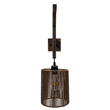 GloboStar® ARTI 00887 Vintage Επιτοίχιο Φωτιστικό Απλίκα Μονόφωτο 1 x E27 IP20 Καφέ Ξύλο με Καφέ Σχοινί - Μ18 x Π30 x Υ75cm