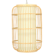 GloboStar® HIBISCUS 00893 Boho Κρεμαστό Φωτιστικό Ανάρτηση Μονόφωτο 1 x E27 IP20 Μπεζ Ξύλο - Μ25 x Π25 x Υ42cm