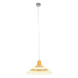 GloboStar® VENTALIA 00897 Boho Κρεμαστό Φωτιστικό Πλέγμα Μονόφωτο 1 x E27 IP20 Μπεζ Ξύλο - Μ40 x Π40 x Y22cm