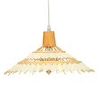 GloboStar® VENTALIA 00897 Boho Κρεμαστό Φωτιστικό Πλέγμα Μονόφωτο 1 x E27 IP20 Μπεζ Ξύλο - Μ40 x Π40 x Y22cm